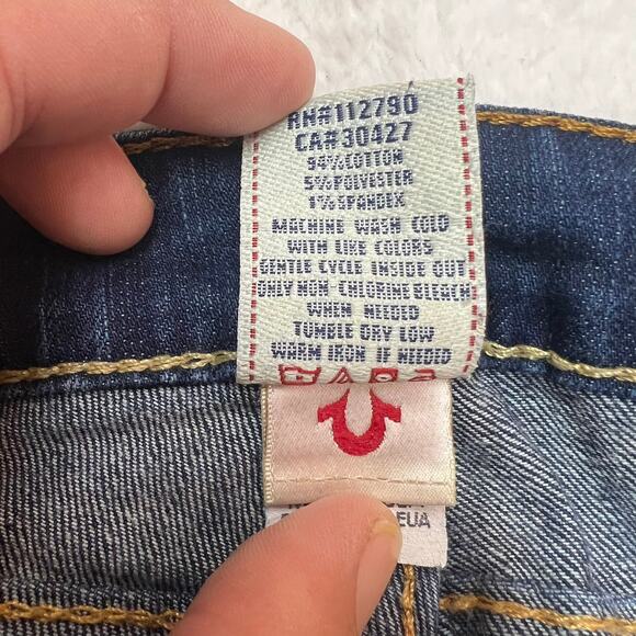 True Religion Women's Billy Jeans Size 28 Dark Wash Straight Denim Low Rise - Picture 4 of 15